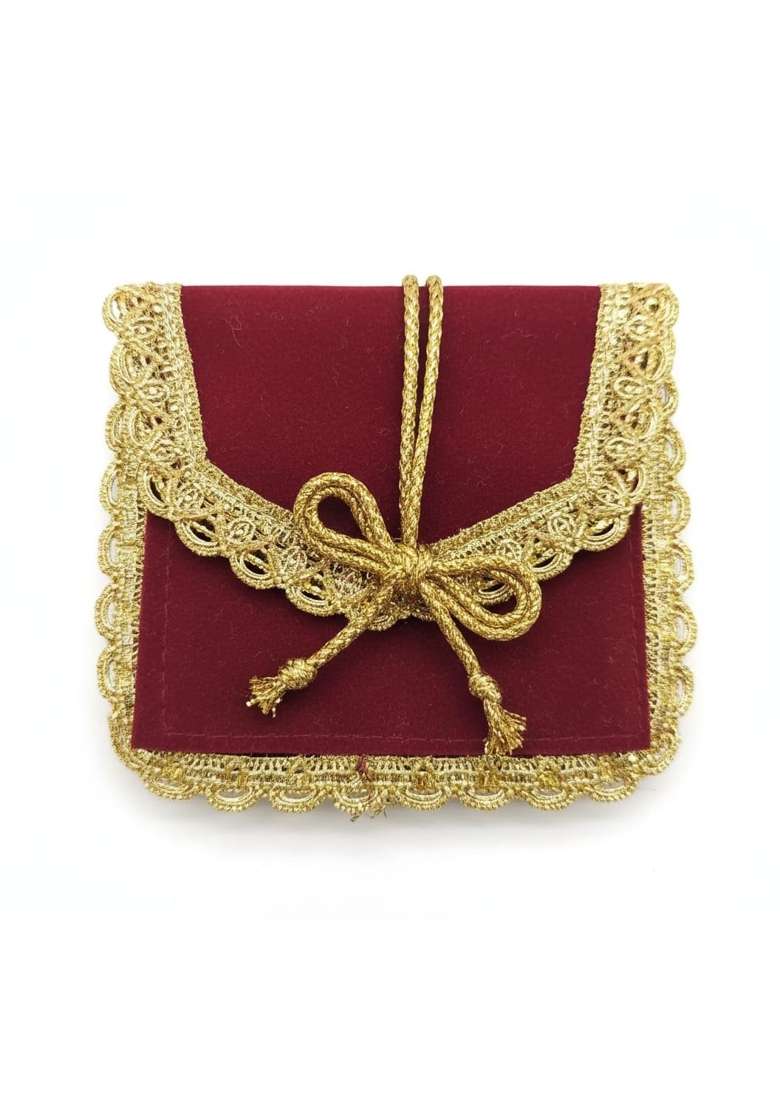 TRUE Wings Velvet Wedding Shagun Envelope Cover for Cash Money Gifting Lifafa Marriage Pack of 10 - Indya