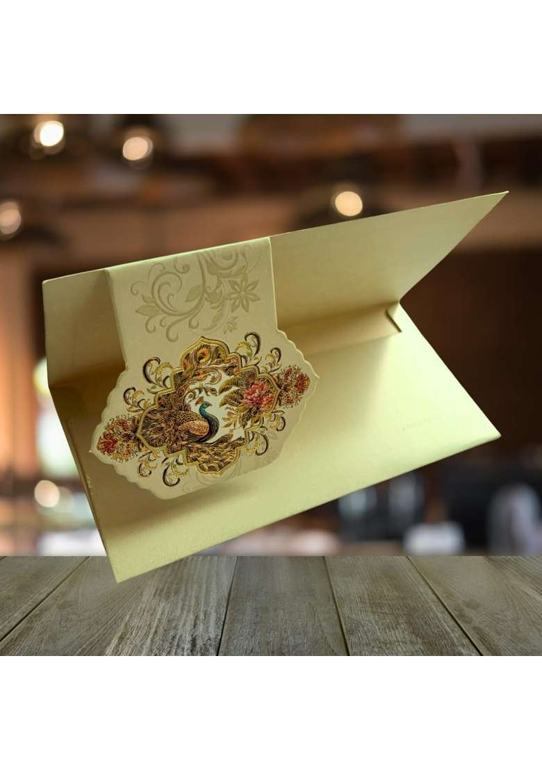 Vanya Creations 3 FOLD Peacock Design Shagun Envelopes for Gifting Cash Money Cover Matte Finish Pack of 20 - Indya