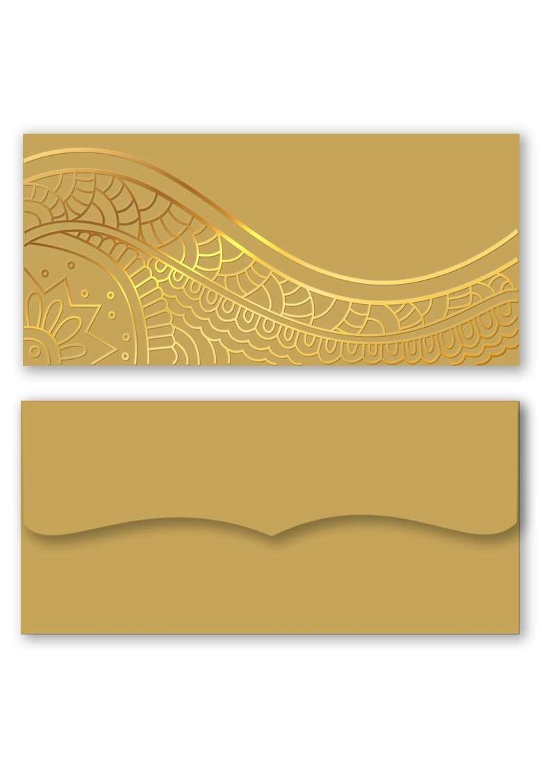 Brown Cloud Exclusive Gold FOIL Shagun Money Gift Envelope Cover Lifafa for Gift Festival Wedding Pack of 20 - Indya