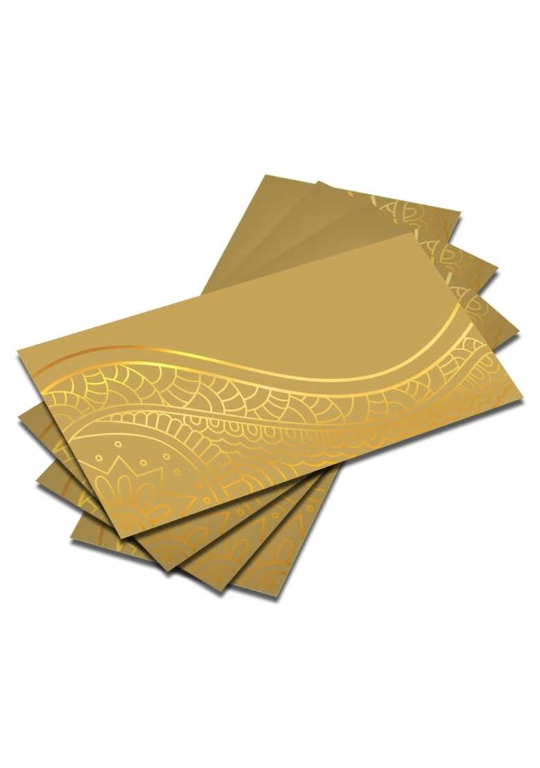 Brown Cloud Exclusive Gold FOIL Shagun Money Gift Envelope Cover Lifafa for Gift Festival Wedding Pack of 20 - Indya
