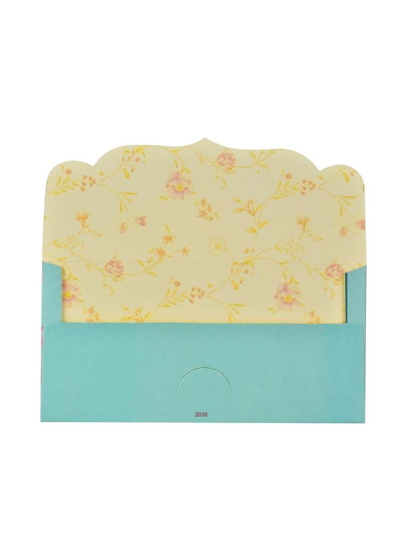 Fonsie Blue Cash Shagun Fancy Design Envelopes for Gifting Money on Wedding Gift Baby Shower Gift Pack of 75 - Indya