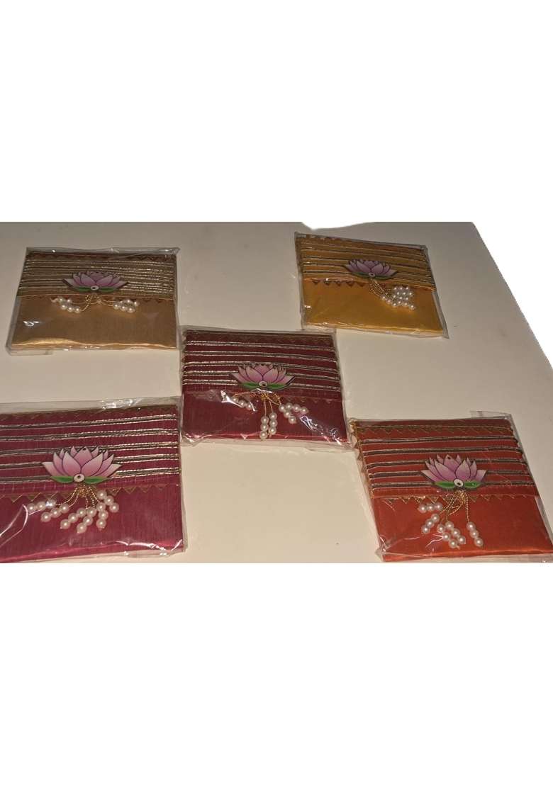 Small Gota Patti Envelope for Wedding Birthday Shagun Money Gifting Pack of 6 - Indya