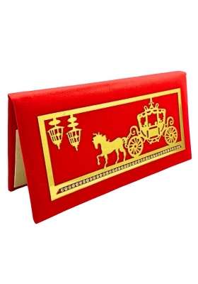 Vanya Creations Rectangle Shape Velvet Cloth Fabric with Acrylic Cut Horse Chariot Design Shagun Pack of 4