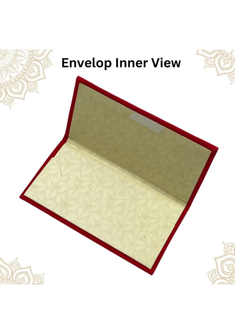 Vanya Creations Rectangle Shape Velvet Cloth Fabric with Acrylic Cut Horse Chariot Design Shagun Pack of 4 - Indya