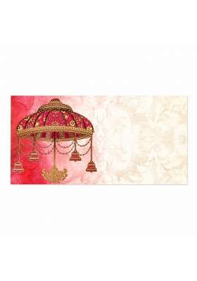 DEV Sanket Red Traditional Wedding Pavilion Printed Shagun Money Envelopes for Cash Pack of 5