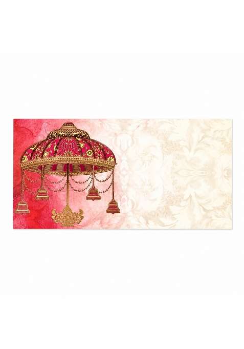 DEV Sanket Red Traditional Wedding Pavilion Printed Shagun Money Envelopes for Cash Pack of 5