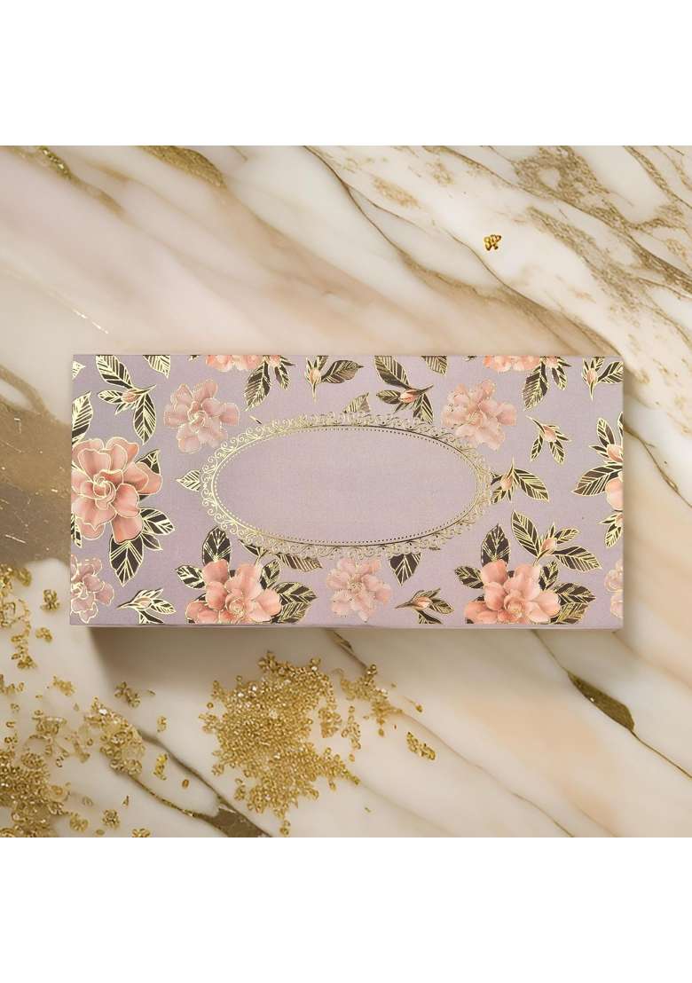 Fonsie Purple Cash Shagun Fancy Design Envelopes for Gifting Money on Wedding Gift Baby Shower Gift Pack of 50 - Indya