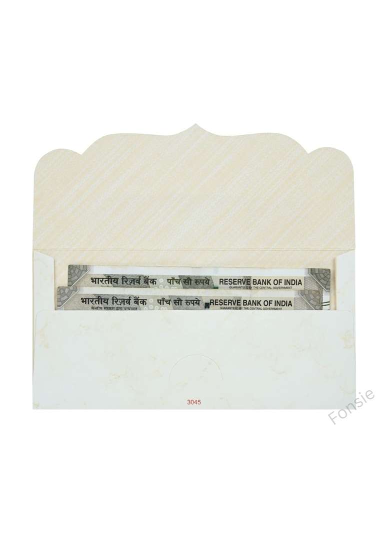 Fonsie Offwhite Round Art Design Pcs Cash Envelopes for Gifting Money on Wedding Gift Pack of 30 - Indya