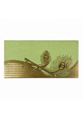 DEV Sanket Sage Green Decorative Shagun Money Envelopes with Diagonal Pattern and Floral Motif Pack of 5