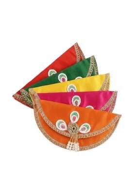 Multicolor Premium Cotton Silk Shagun Cash Envelopes Handcrafted Beaded Clutch Style Envelops Pack of 5