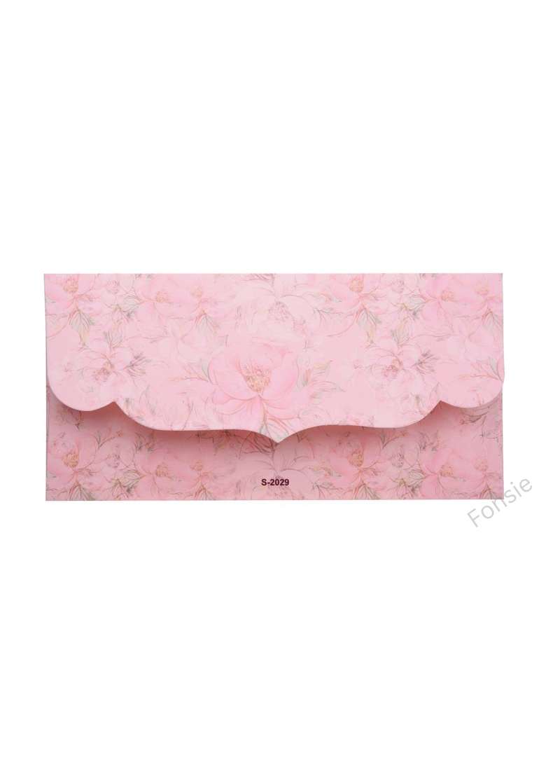 Fonsie Pink Floral Gold Design Pcs Cash Envelopes for Gifting Money on Wedding Gift Baby Shower Gift Pack of 30 - Indya