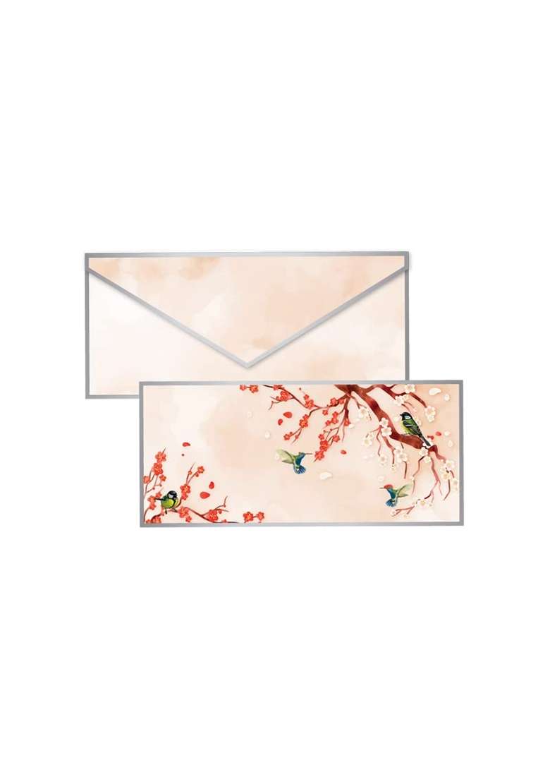 Dovetail Serene Silver Foil Cash Envelopes with Tags Pack of 20 - Indya