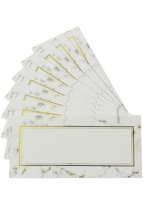 Blessings Money Gifting Envelopes Stone Design White Colour with Golden Border Set of 100