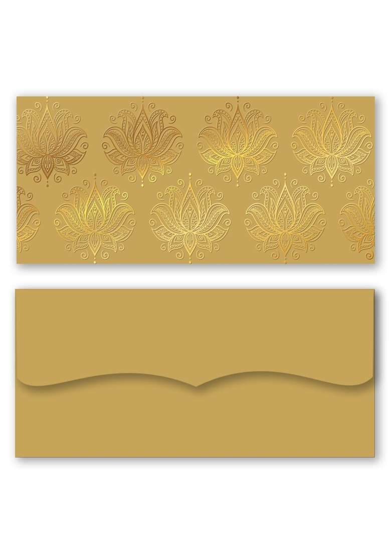 Brown Cloud Exclusive Gold FOIL Shagun Money Gift Envelope Cover Lifafa for Gift Festival Wedding Pack of 20 - Indya