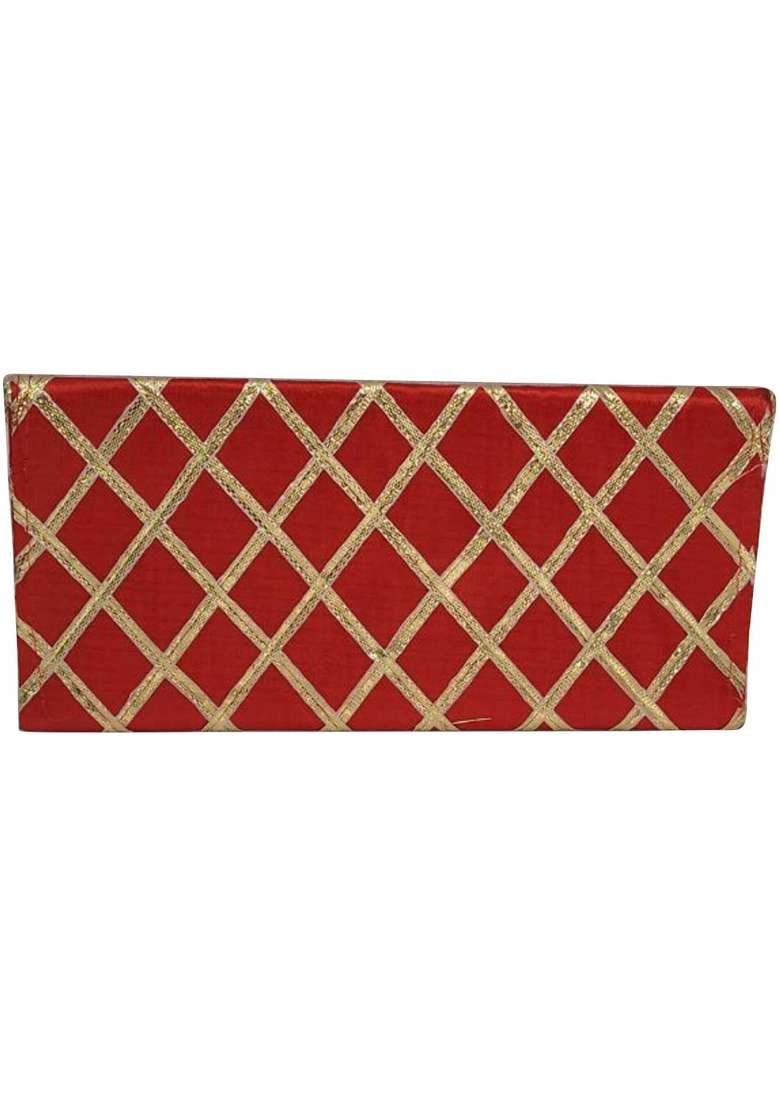 Handmade Cloth Cash Envelopes for Gifting Money for Wedding Baby Shower Shagun Envelopes Red 34 Pack of 5 - Indya