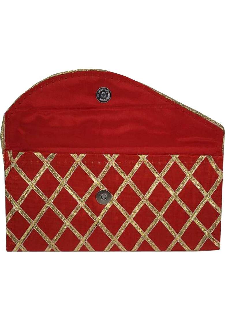 Handmade Cloth Cash Envelopes for Gifting Money for Wedding Baby Shower Shagun Envelopes Red 34 Pack of 5 - Indya