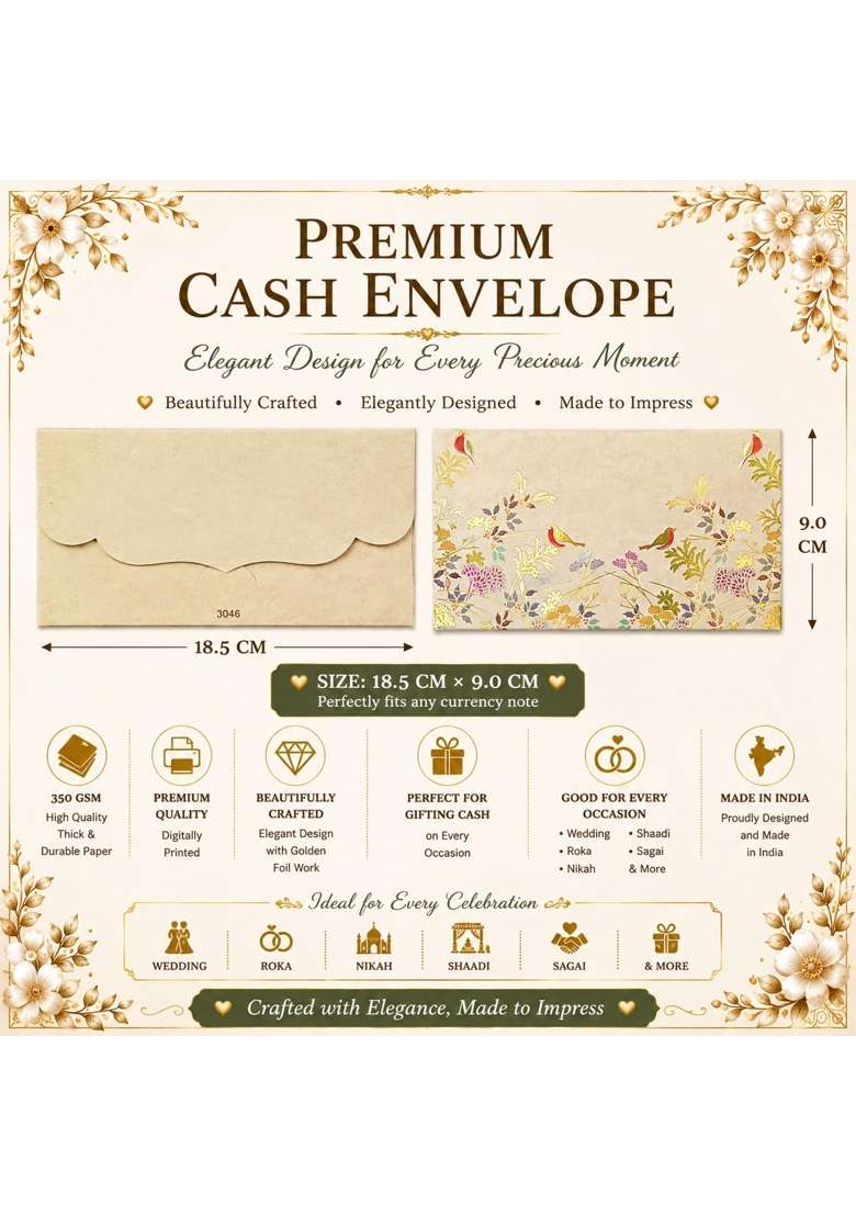 Jhintemetic Colourful Designer Shagun Lifafa Money Gift Envelope Digitally Printed for Gifting Money Pack of 40 - Indya