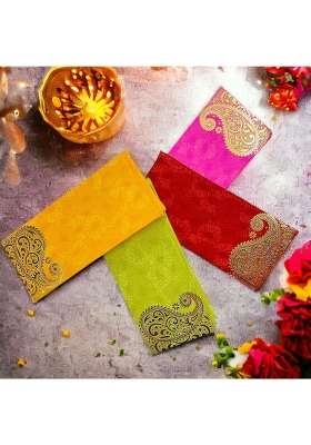 Srivi Colourful Designer Shagun Lifafa Money Gift Envelope Digitally Printed for Gifting Money Pack of 50