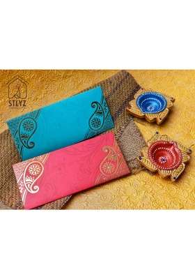 Stlyz Designer Money Gift Envelopes Handmade Cash Shagun Envelope Lifafa for Wedding Marriage Pack of 50