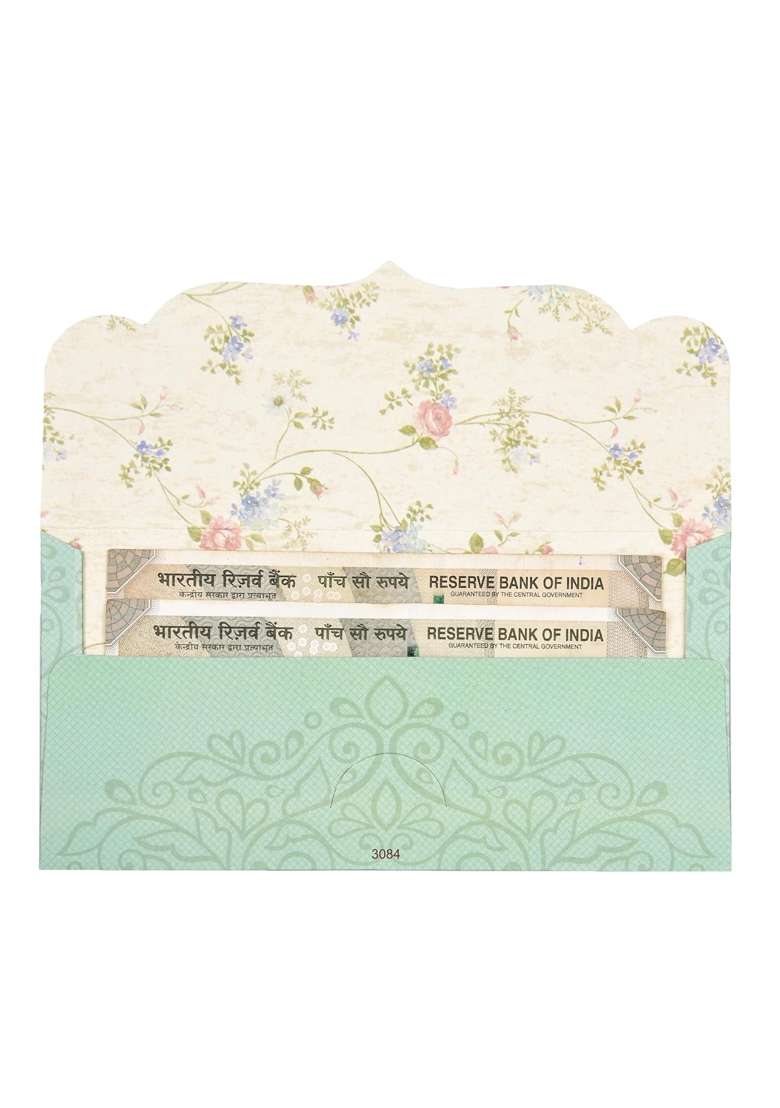Fonsie Blue Pattern Pcs Cash Envelopes for Gifting Money on Wedding Gift Baby Shower Gift Shagun Pack of 30 - Indya