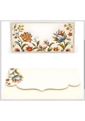 Meharvana Shagun Envelopes 8 and Half X 5 Inch Floral Foil Dull Gold Laminated Money Gift Envelopes Set of 20