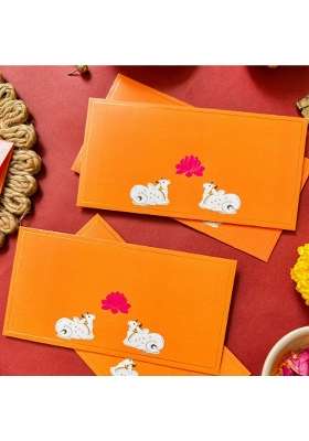 Be Stories the Indian Pichwai 190 GSM Rectangle Shape Cash Envelopes Shagun Lifafa for Gifting Money Pack of 10