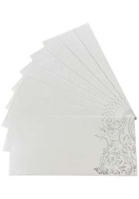 Blessings Gift Money Shagun Envelopes Silver Foil on Scented Metallic Paper Set of 100