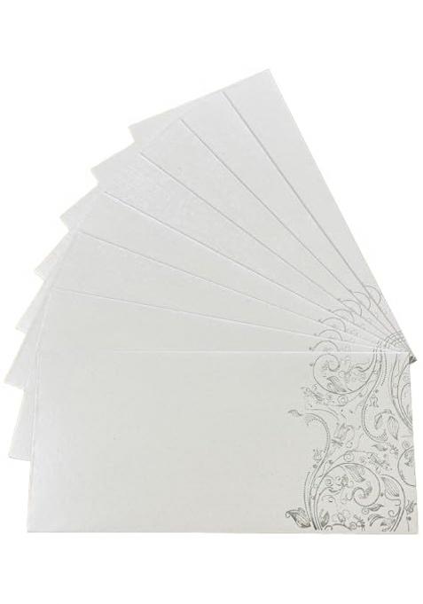 Blessings Gift Money Shagun Envelopes Silver Foil on Scented Metallic Paper Set of 100