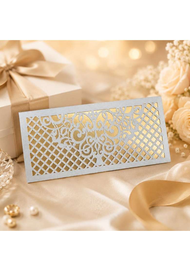 Izels Premium Shagun Envelopes Lifafa Laser Cut Money Gift Covers for Weddings Birthdays Pack of 30 - Indya