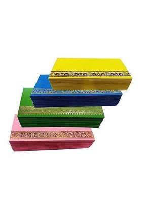 Peeplvalue Flower Designer 100 Pcs Multicolored Money Envelope Shagun Envelop Wedding Engagement