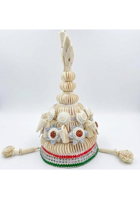 White Premium Annaprashan Topor for Baby Boy Mukhe Bhat Rice Ceremony Bengali Mukut Divine Heirloom Edition