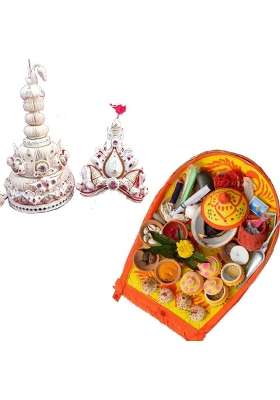 Pujadukaan Topor Mukut for Bengali Wedding and Boron Dala Full Set Complete Package