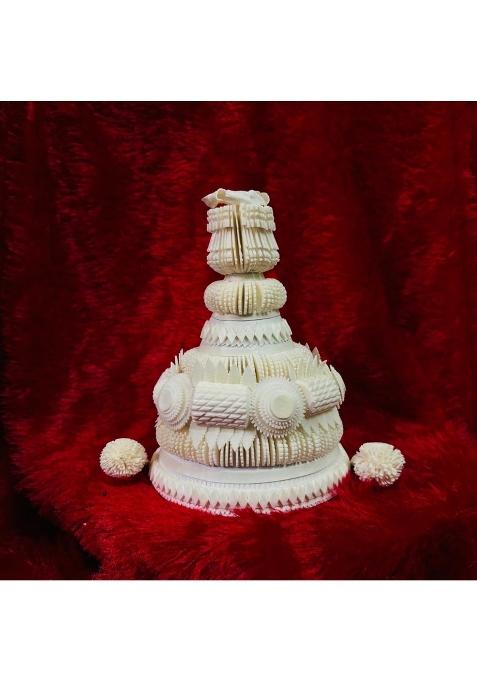 Pujadukaan Annaprashan Topor Mukhe Bhaat Rice Ceremony Topor for Baby Boy Premium White