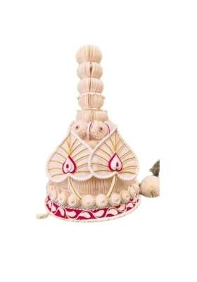 White Elite Bengali Wedding Topor for Groom Traditional Shola Pith Handmade Bridal Topor