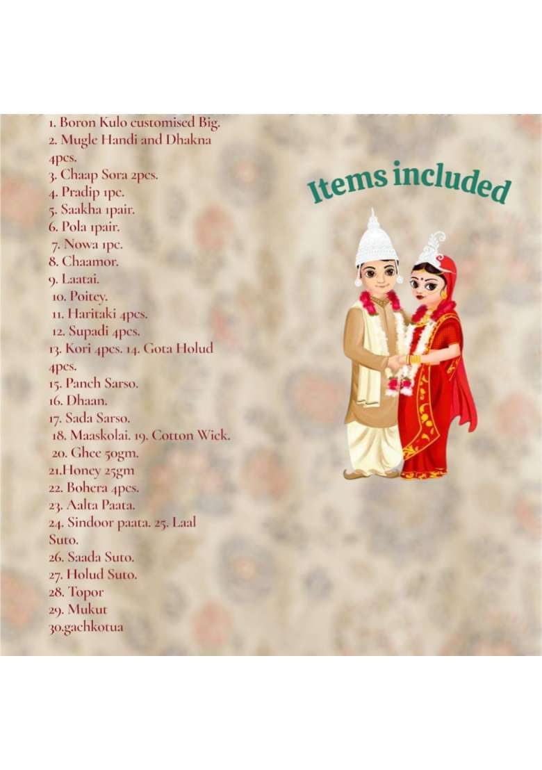 Multicolour Bells and Glitters Bengali Wedding Supplies Kit - Indya