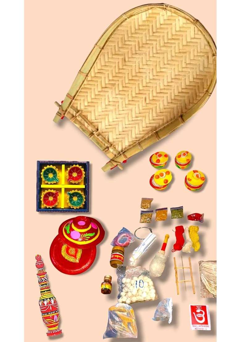 Multicolour Bells and Glitters Bengali Wedding Supplies Kit Traditional - Indya