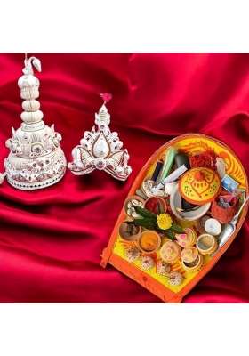 Pujadukaan Topor Mukut for Bengali Wedding and Boron Dala Full Set Complete Package