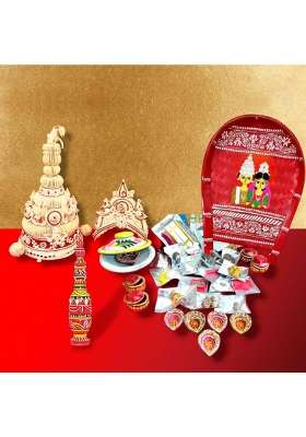Multicolour Bells and Glitters Bengali Wedding Supplies Kit Traditional