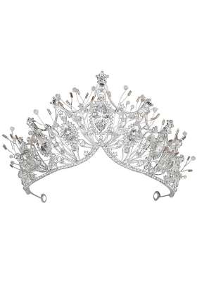 Yolmina Baroque Queen Crown Rhinestone Wedding Tiaras and Crown for Bride Handmade Crystal Headband Tiara