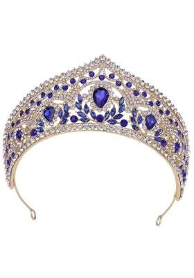Shopora Bridal Crown Headpieces Pageant Headpiece for Festival Birthday Blue