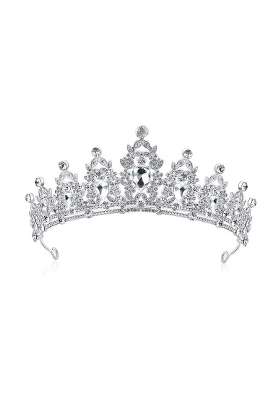 Lovelyshop Silver Royal Diamond Queen Wedding Alloy Tiara Headband