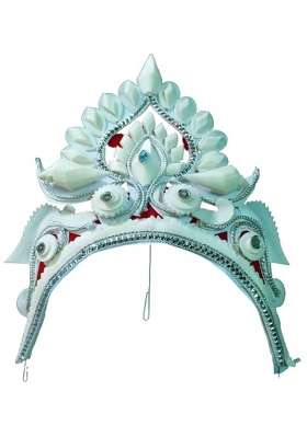 Bengal Handicrafts and Handlooms Designer Ultra Lite Natural Shola and Mukut with Shola Garland and Dolangi