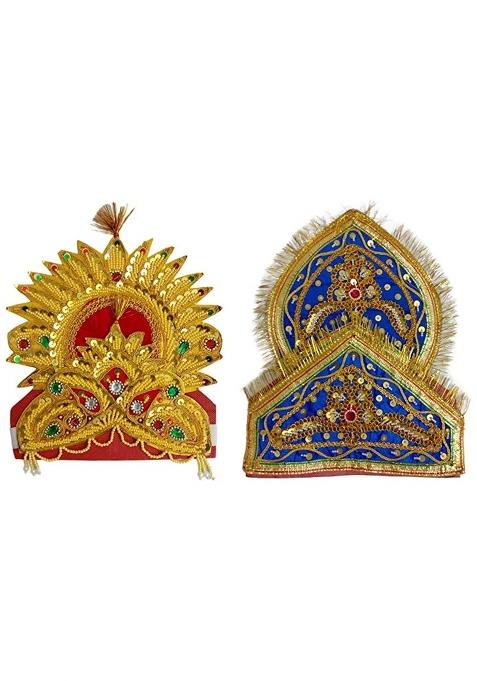 Bookmycostume Multicolour Shri Ram Hindu God Crown Mukut Free Size Meghnath Meghnad