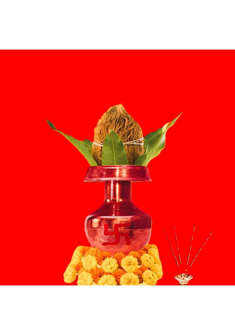 Shrinika Copper Devi Ghot Pure Copper Pooja Kalash - Indya