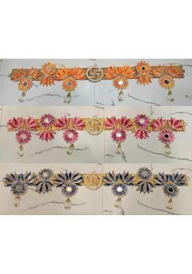Handcrafted Floral Toran Door Hanging Traditional Lotus and Sunflower Design with Swastik Symbol