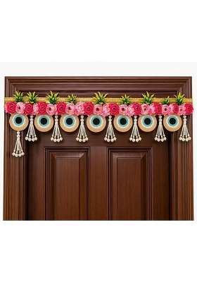 Surakshit Hub Artificial Flower Toran Door Hanging Red and White Rose Toran