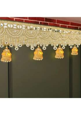 Divyakosh Gold Toran for Door Entrance 1 Pc Door Toran with Led Candle