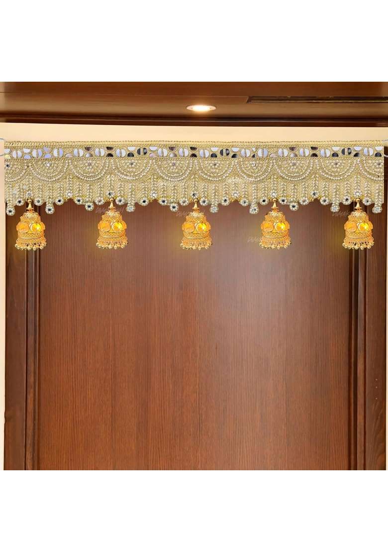 Divyakosh Gold Toran for Door Entrance 1 Pc Door Toran with Led Candle - Indya