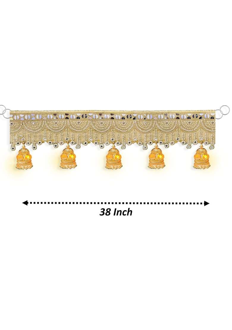 Divyakosh Gold Toran for Door Entrance 1 Pc Door Toran with Led Candle - Indya
