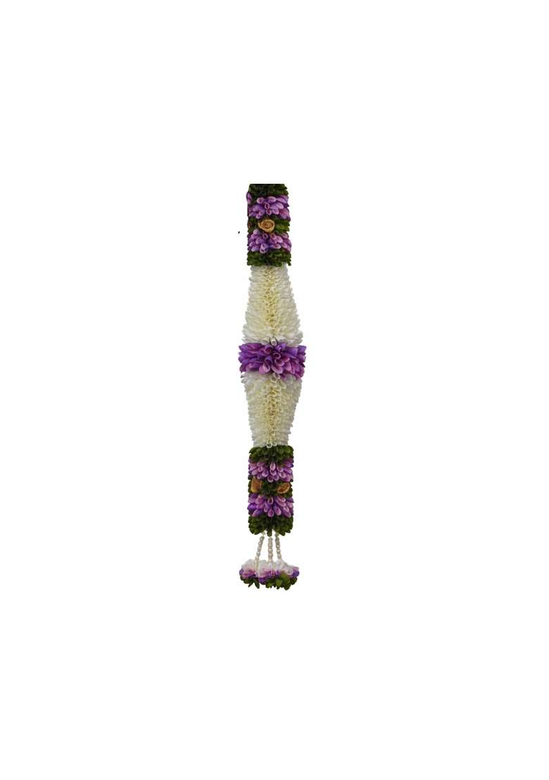 Daedal Crafters Purple and Cream Hanging Artificial Flower Toran for Main Door Entrance - Indya